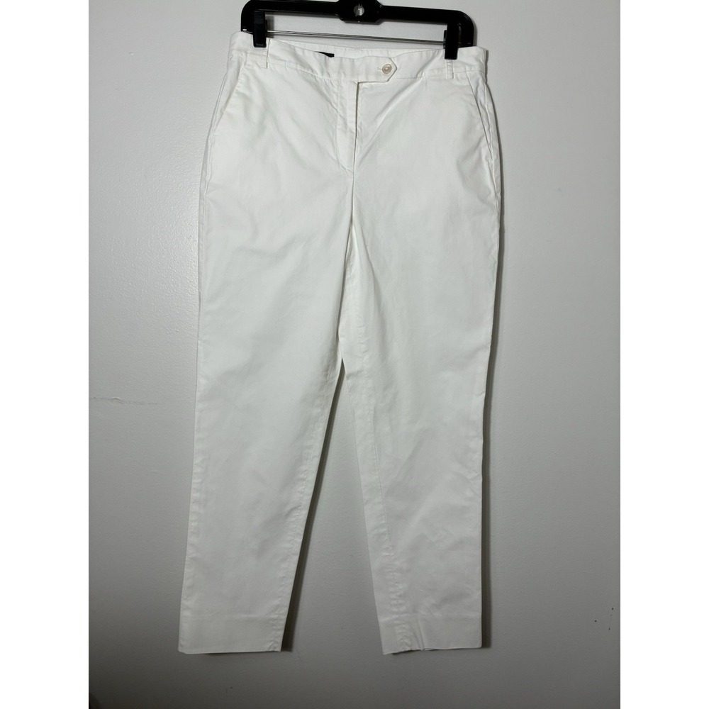 Brooks‎ Brothers Women's White Cropped Cotton Pants Sz 8 Preppy Old Money